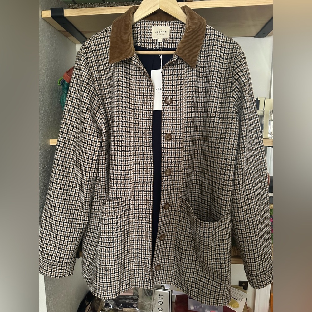 Will Jacket - Navy Ochre Houndstooth